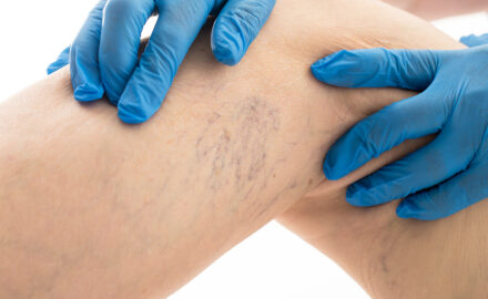 Besenreiser am Bein.